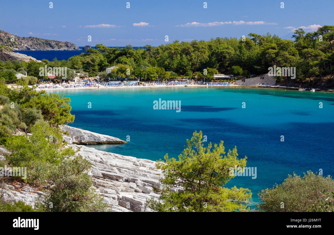 Beautiful Aliki beach in Thassos, Greece Stock Photo