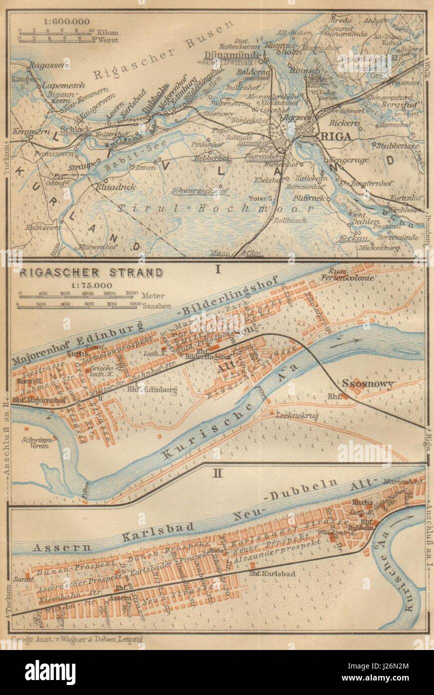 Riga Environs Jurmala Town City Plan Pilsetas Karte Latvia