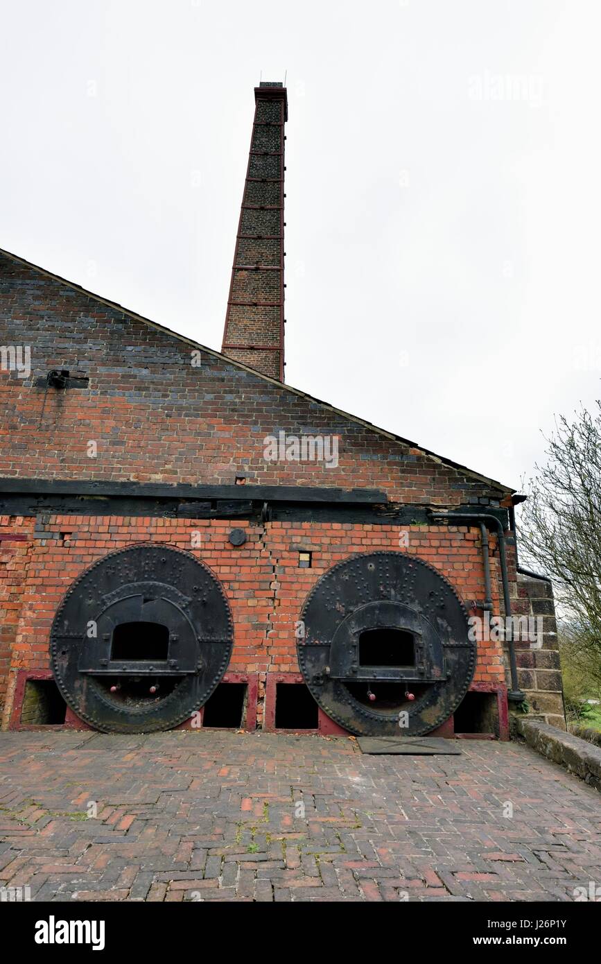 Water boiler furnaces Middleton Top, Derbyshire, England UK Stock Photo