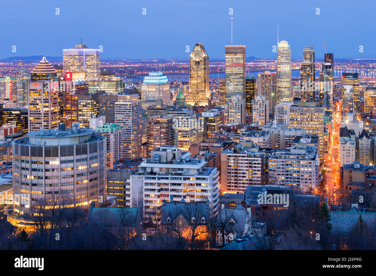 Montreal, Canada 24 April 2017 Montreal Skyline at sunset from