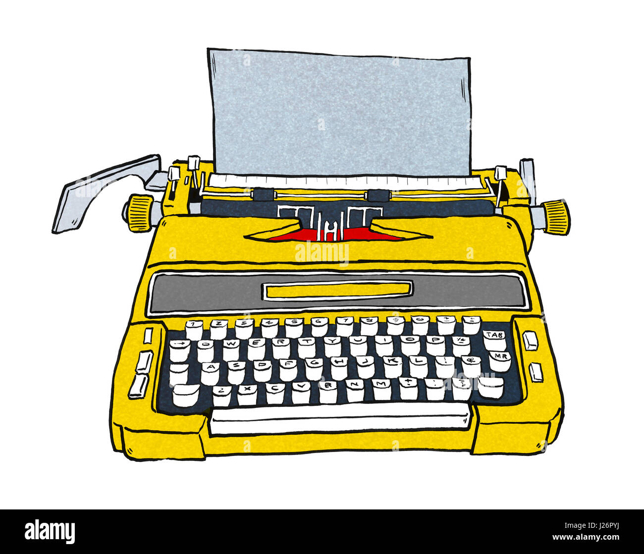 old typewriter hand drawn Stock Photo