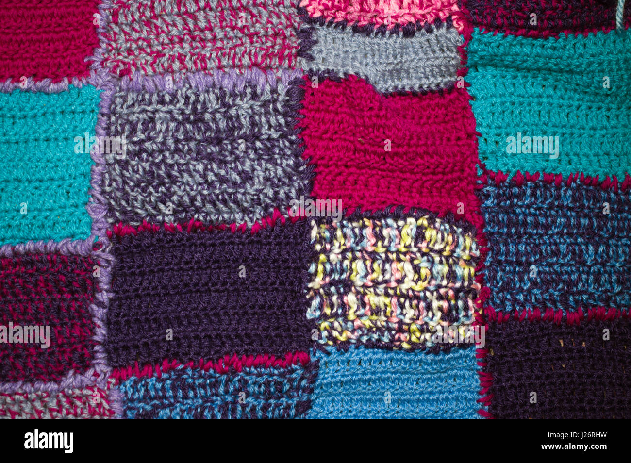 Patchwork quilt. detail of Handmade blanket Stock Photo Alamy