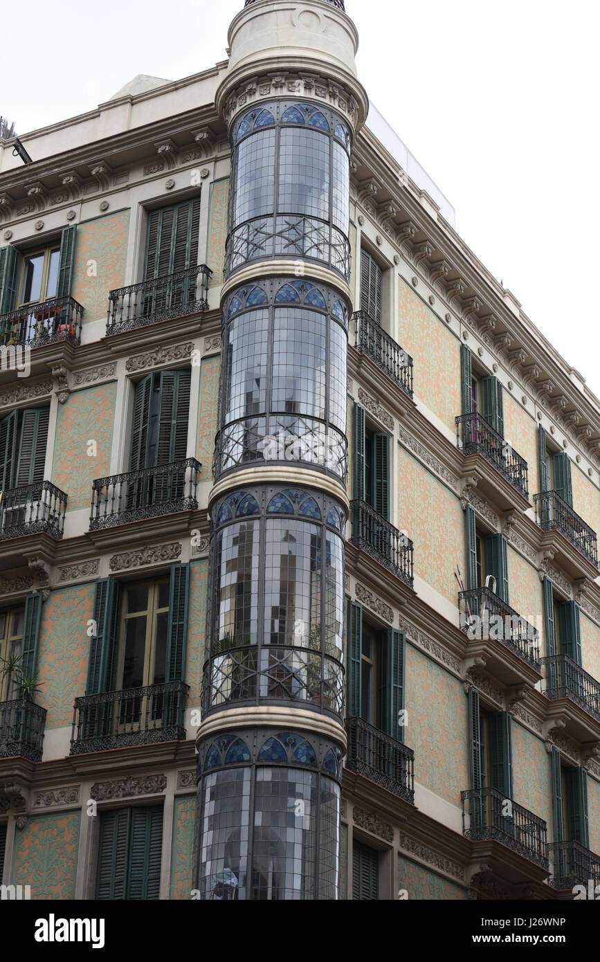 Facade of a house in Barcelona, Spain Stock Photo Alamy
