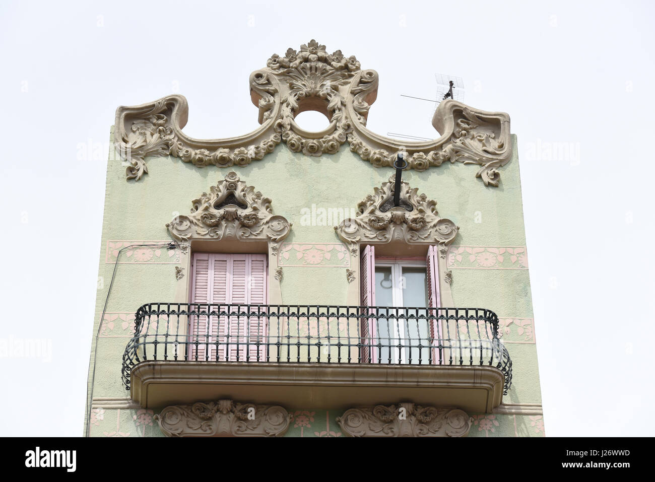 Facade of a house in Barcelona, Spain Stock Photo Alamy