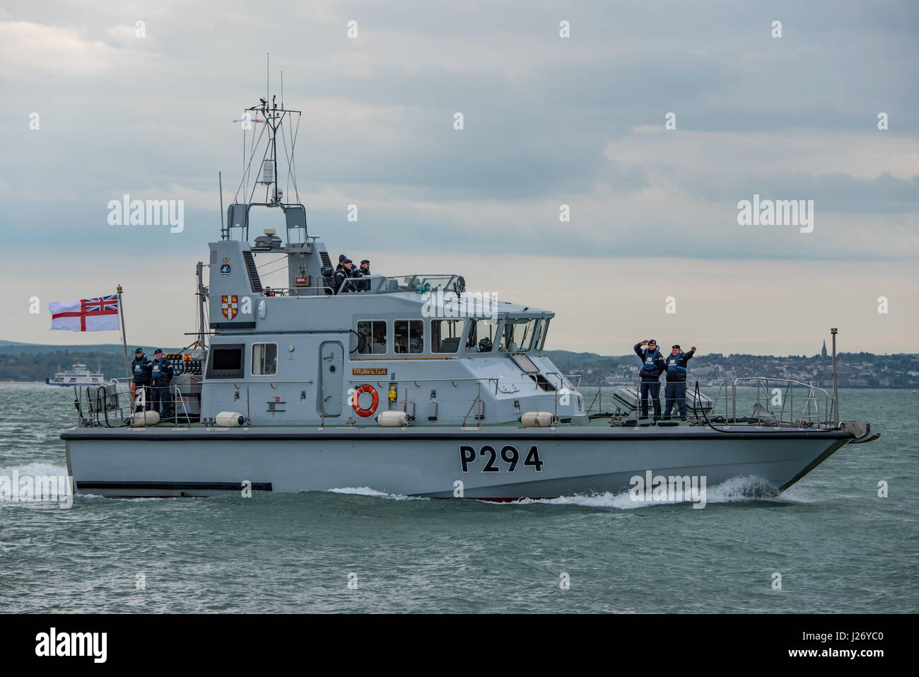 HMS Trumpeter (P294) at Portsmouth, UK on the 24th April 2017. Stock Photo
