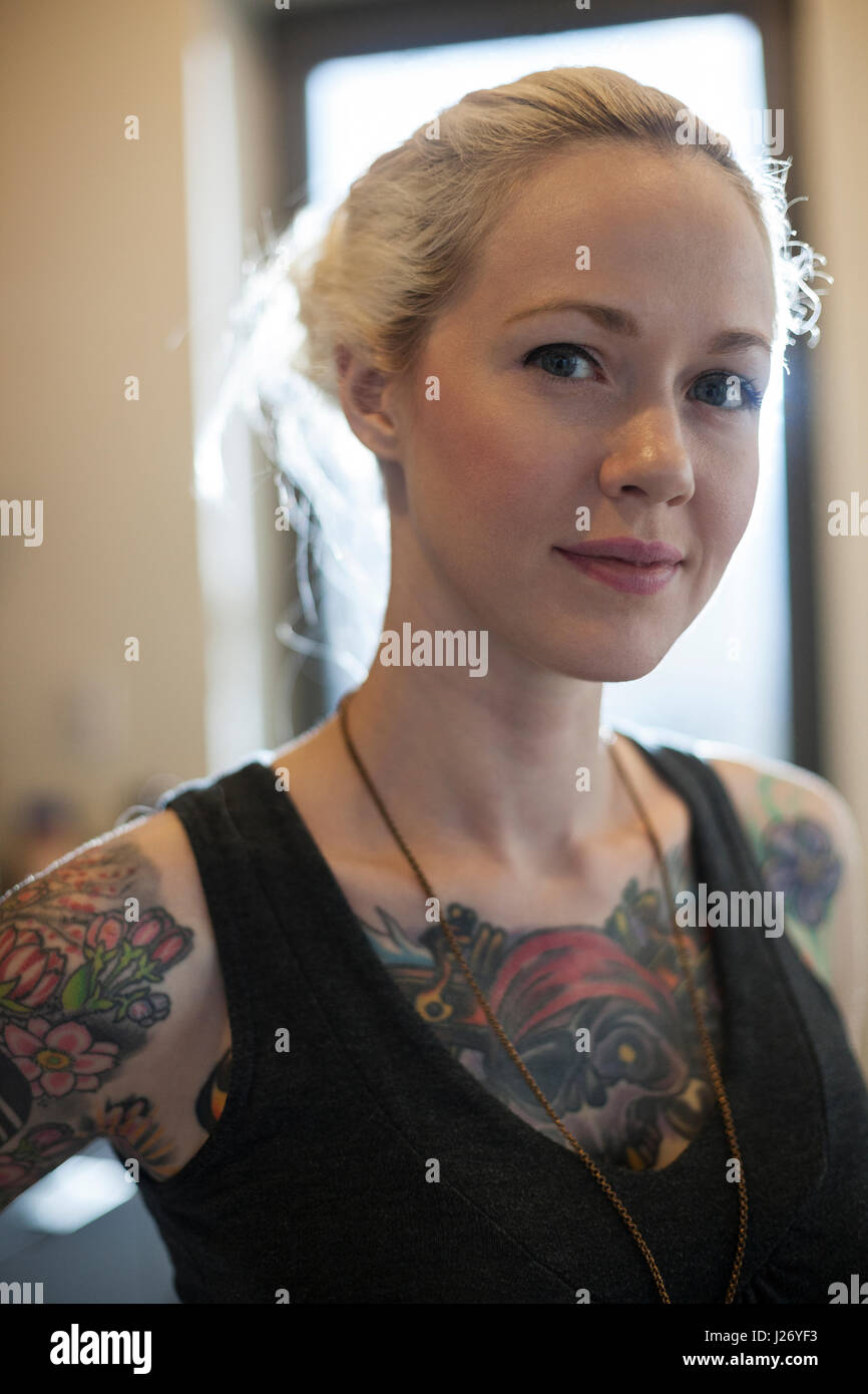 Woman Tattoo Portrait High Resolution Stock Photography And Images Alamy