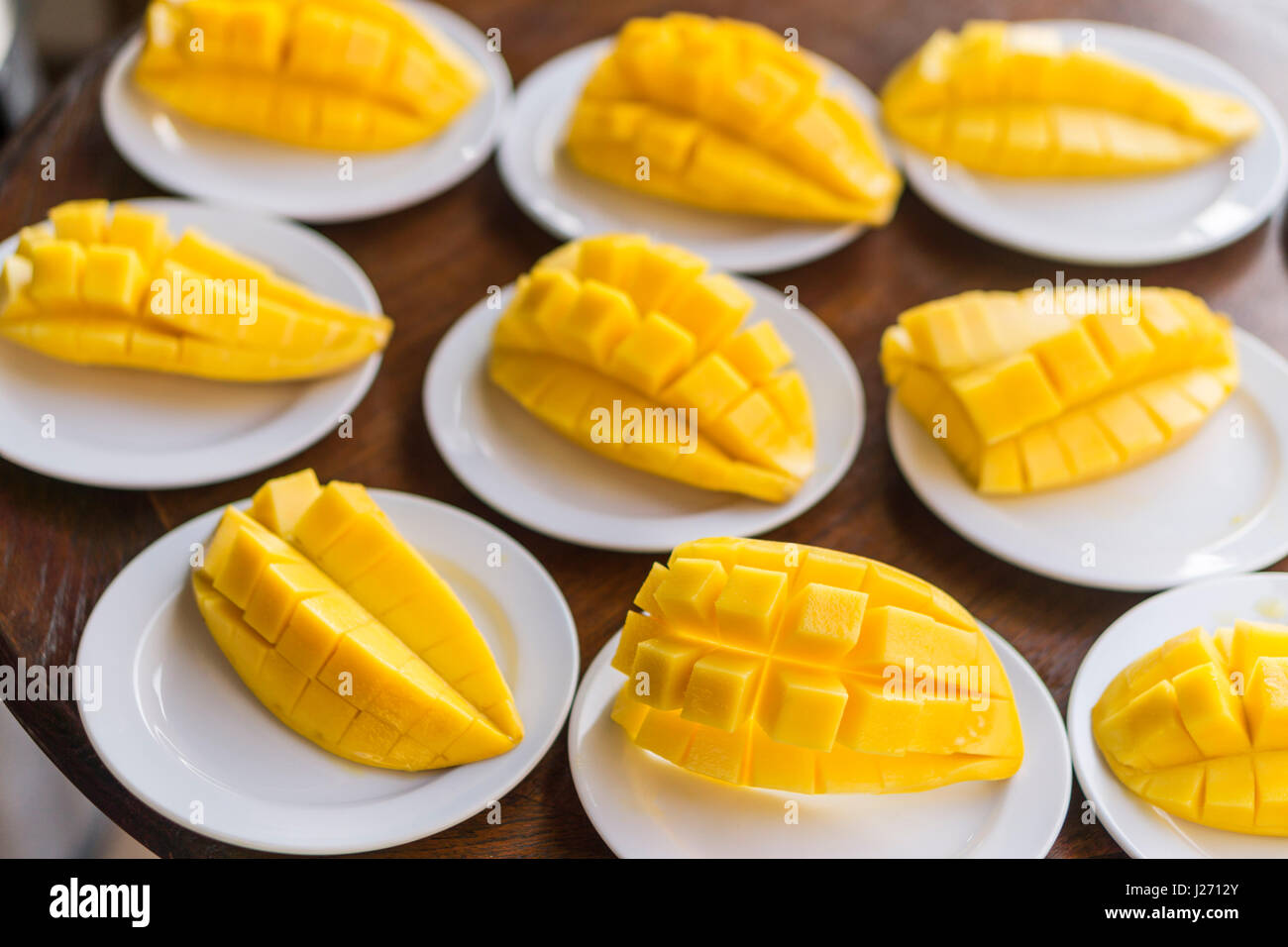 Mango, breakfast Anantara Resort Bangkok, Thailand Stock Photo