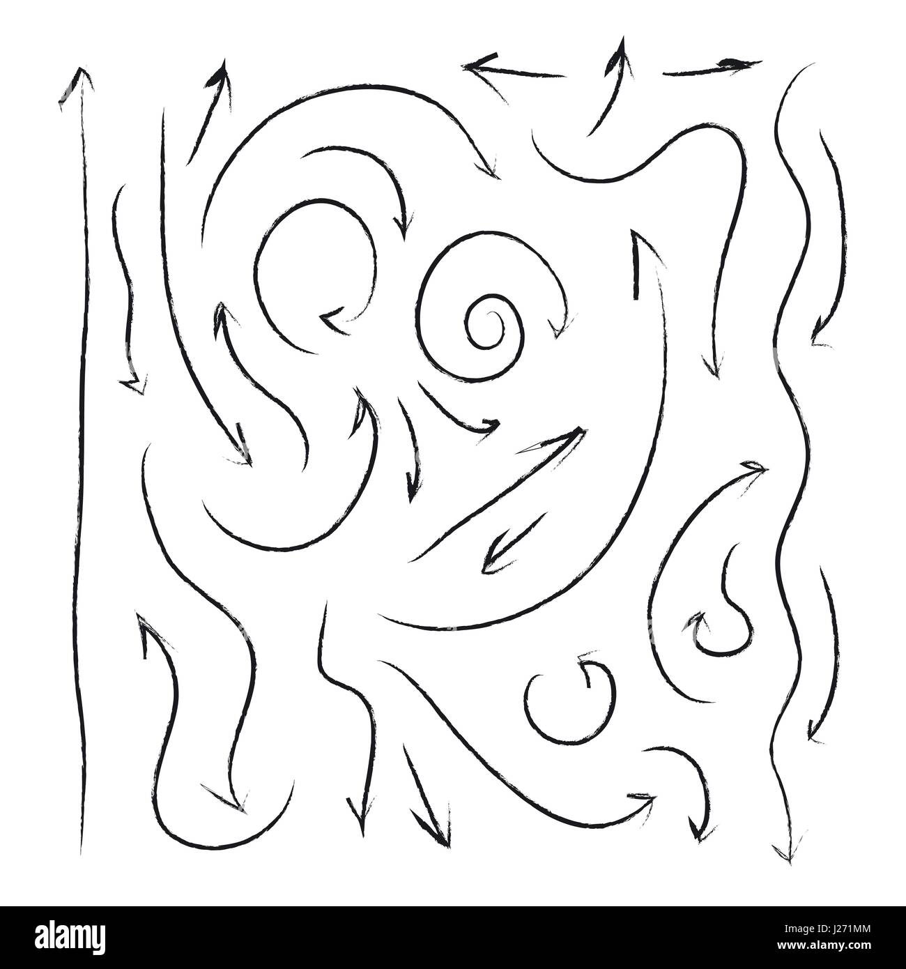 Set of different hand drawn arrows isolated on white background Stock ...
