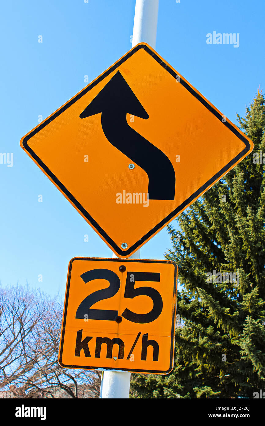 Slow Curve Ahead Sign Hi-res Stock Photography And Images