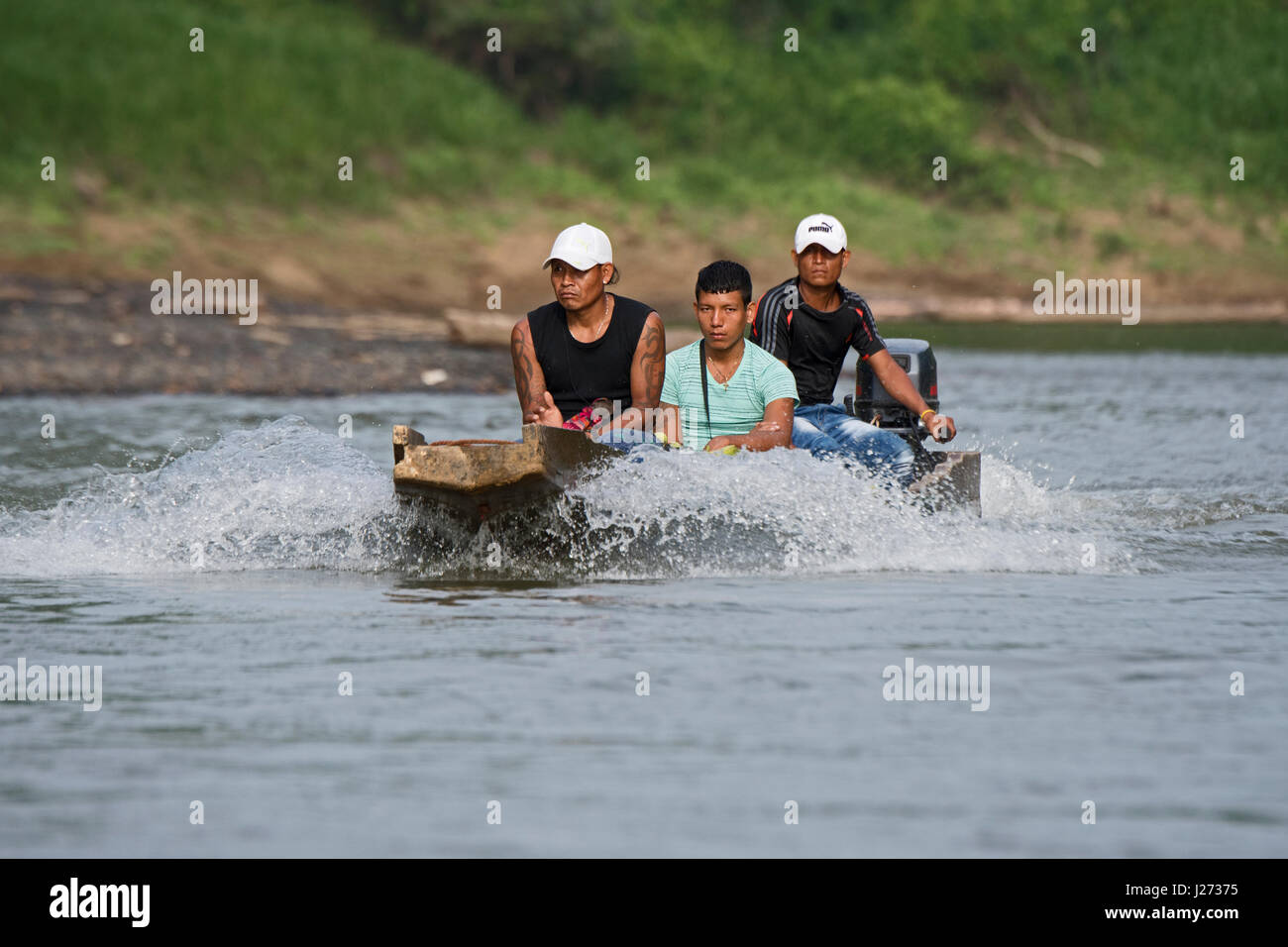 Embera Indians on the Chucunaque River in the Darien Panama Stock Photo