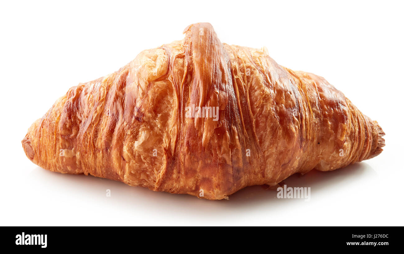freshly baked croissant isolated on white background Stock Photo - Alamy