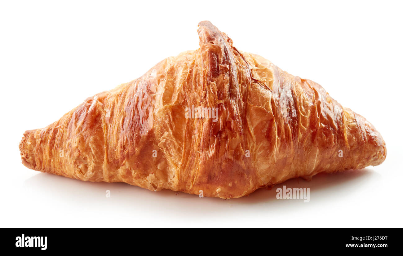 freshly baked croissant isolated on white background Stock Photo - Alamy