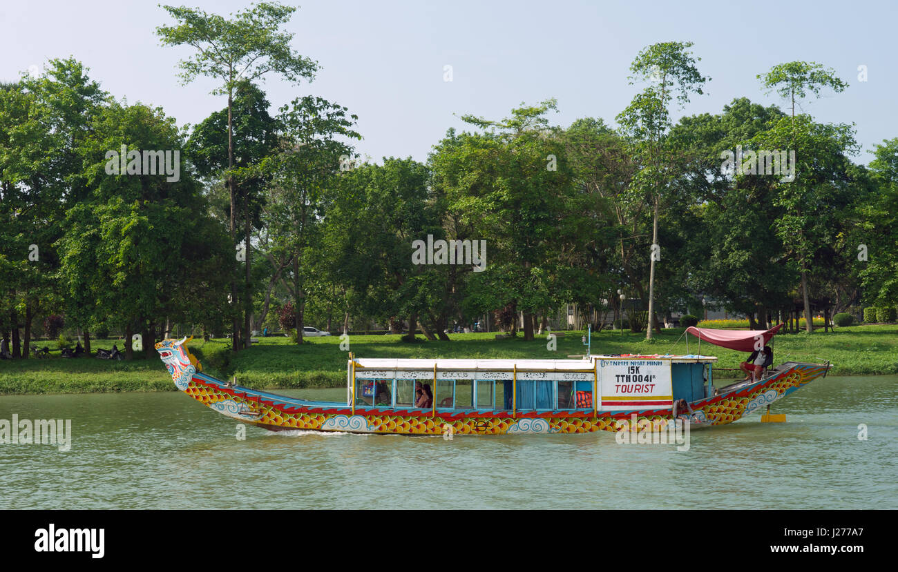 Dragon Boat Perfume River Hue Vietnam Stock Photo