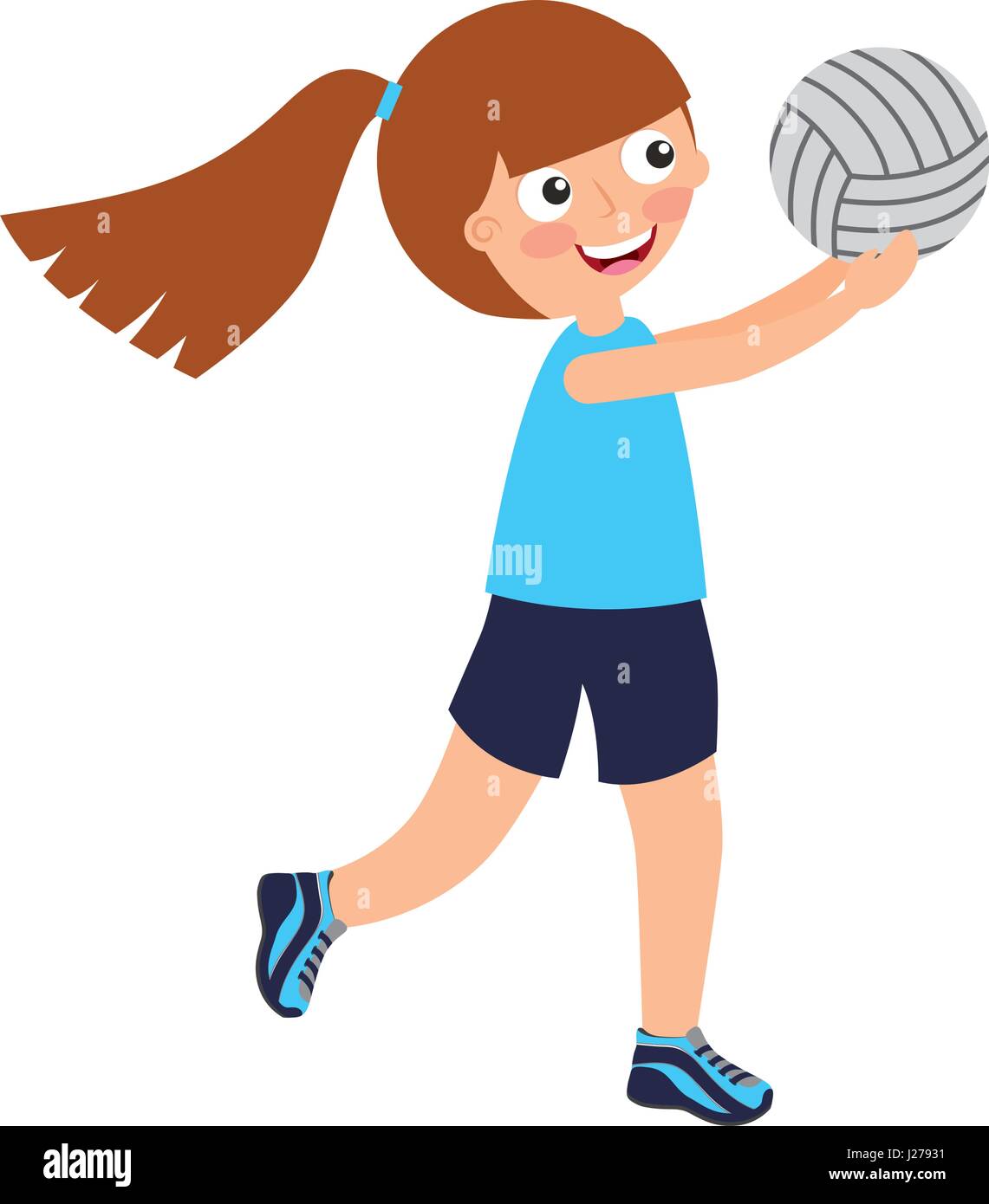 little girl playing volleyball Stock Vector Image & Art - Alamy