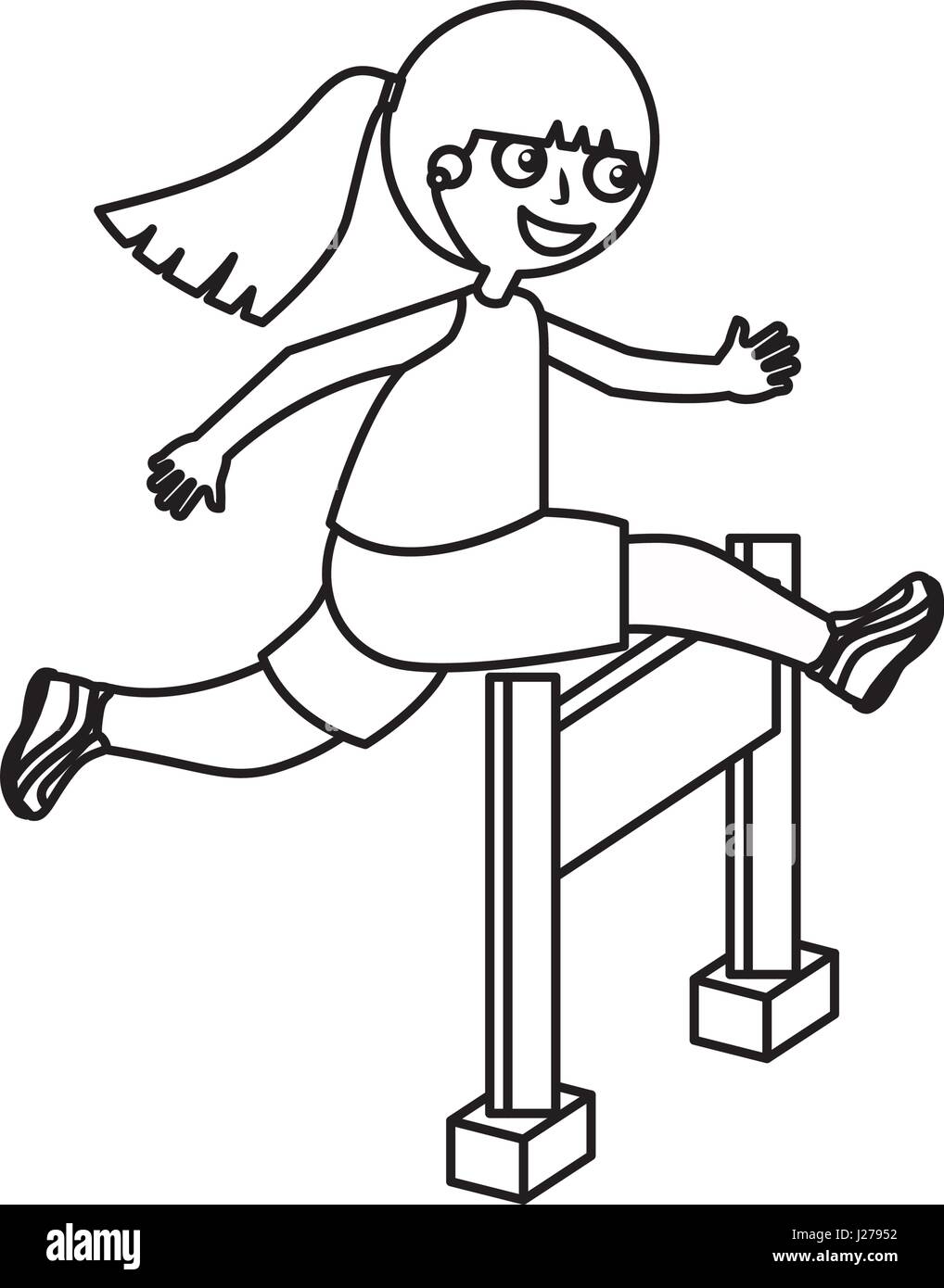 little girl in obstacle race Stock Vector Image & Art Alamy