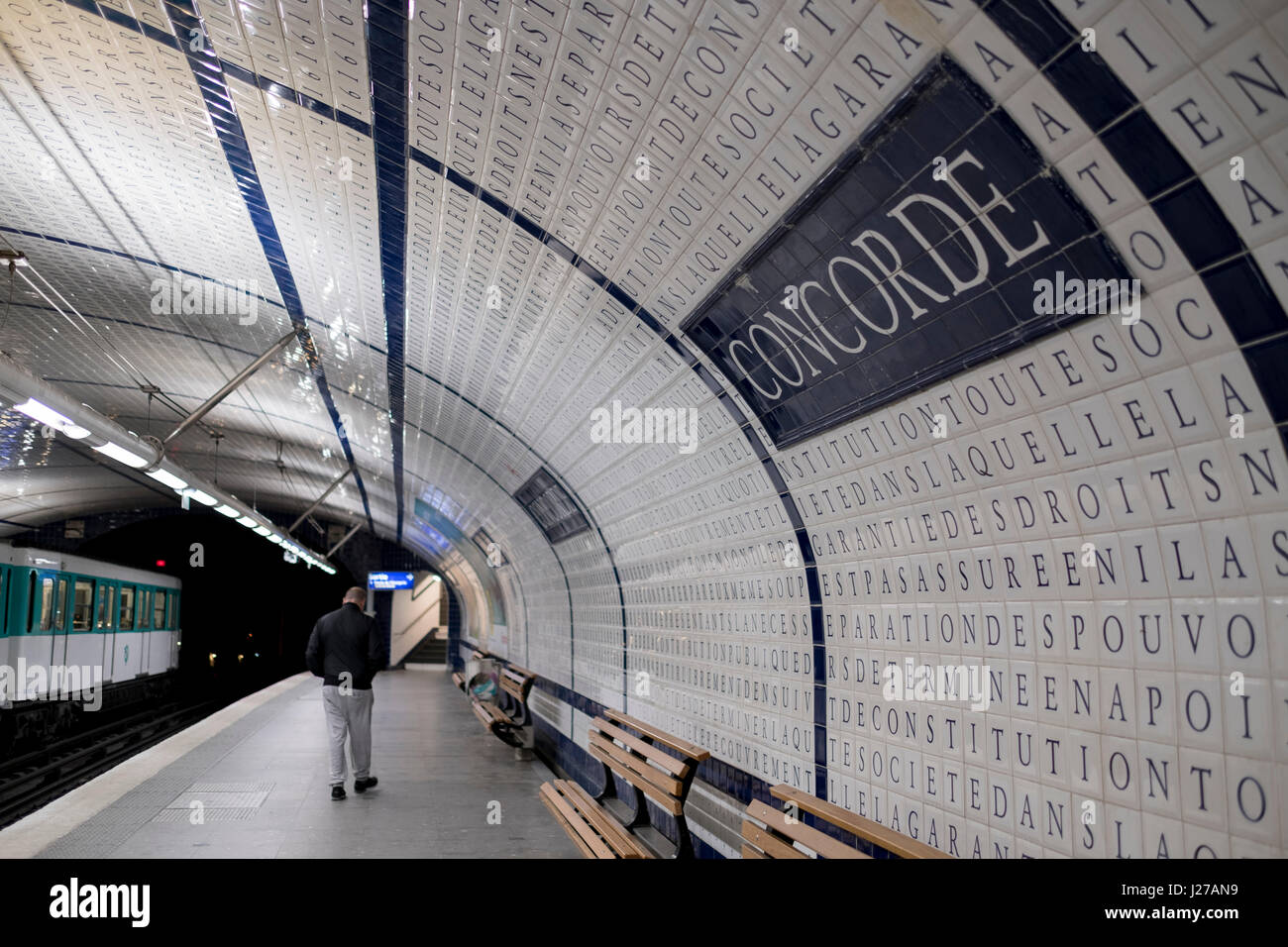 Place de la Concorde station in Paris, France. Stock Photo