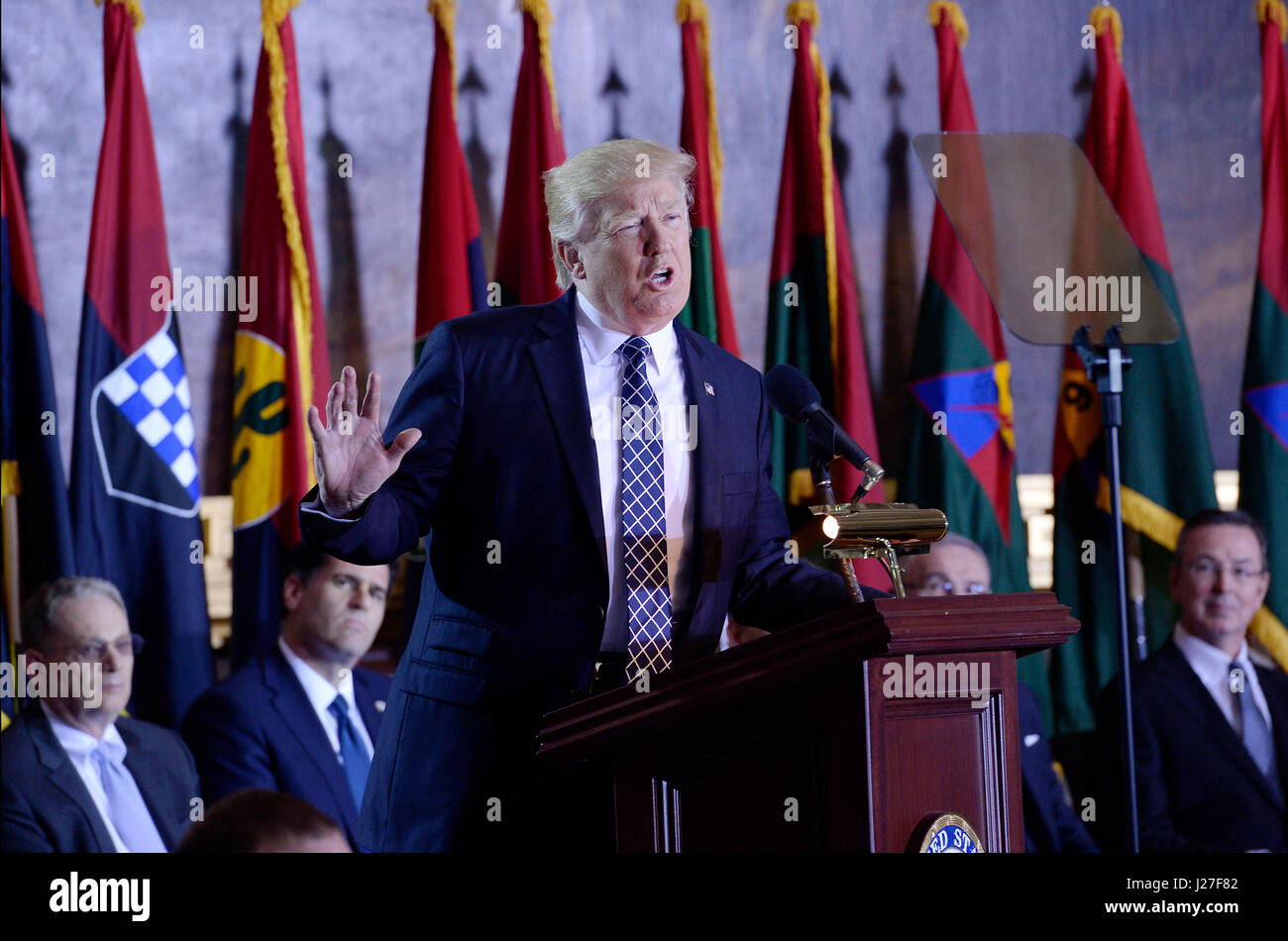 United States President Donald J. Trump makes remarks at the National ...