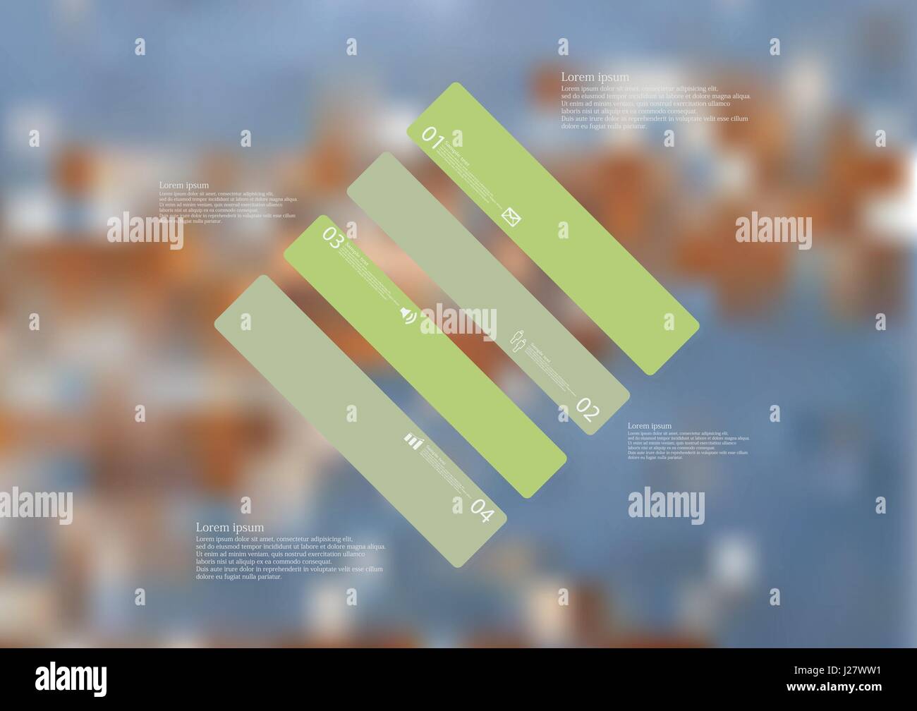 Illustration infographic template with motif of rhombus askew divided ...
