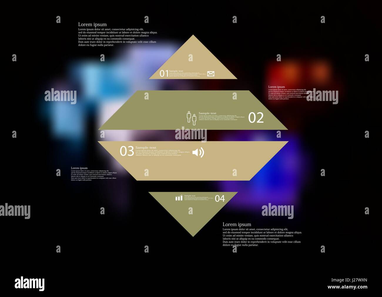 Illustration infographic template with motif of rhombus horizontally ...
