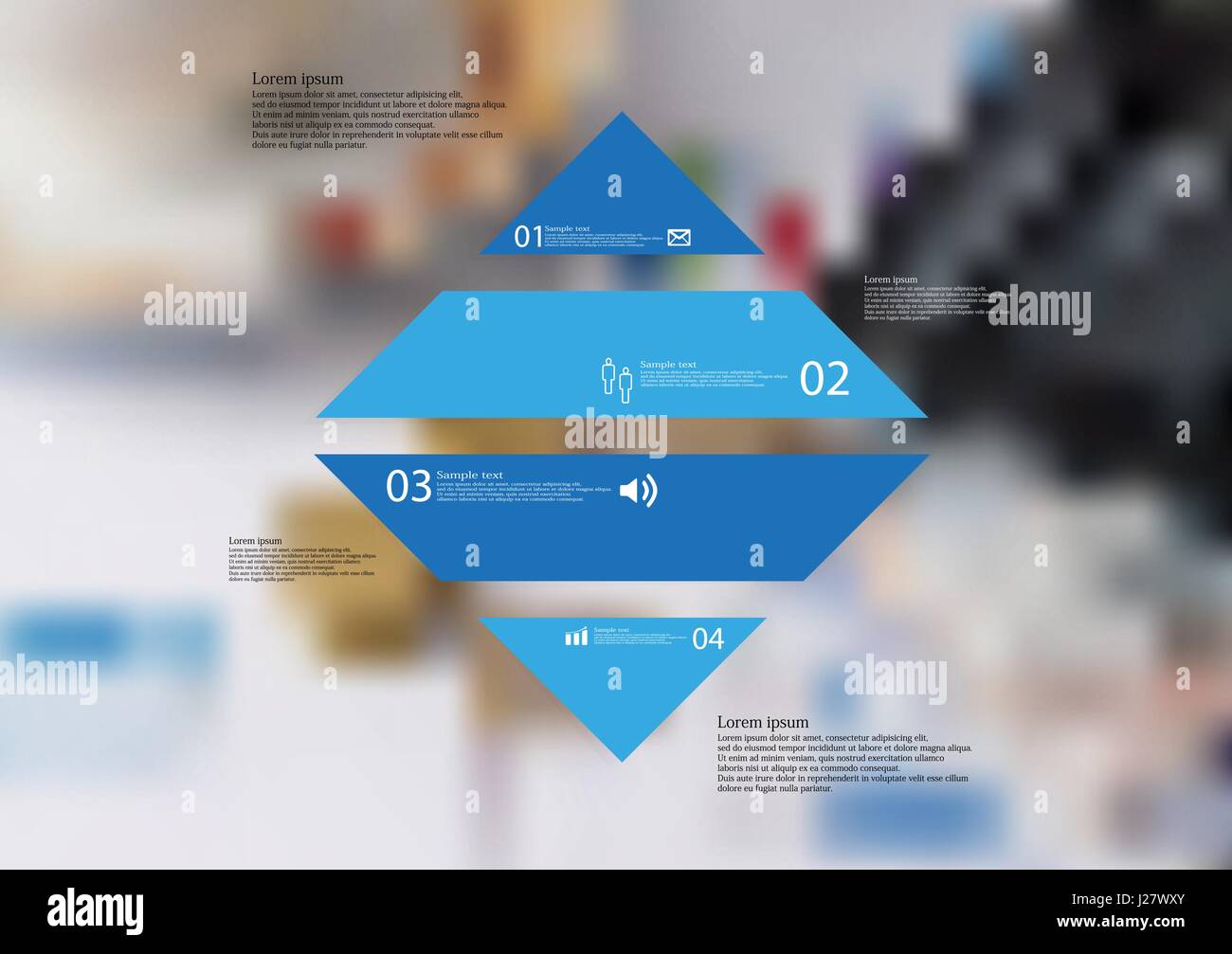 Illustration infographic template with motif of rhombus horizontally ...