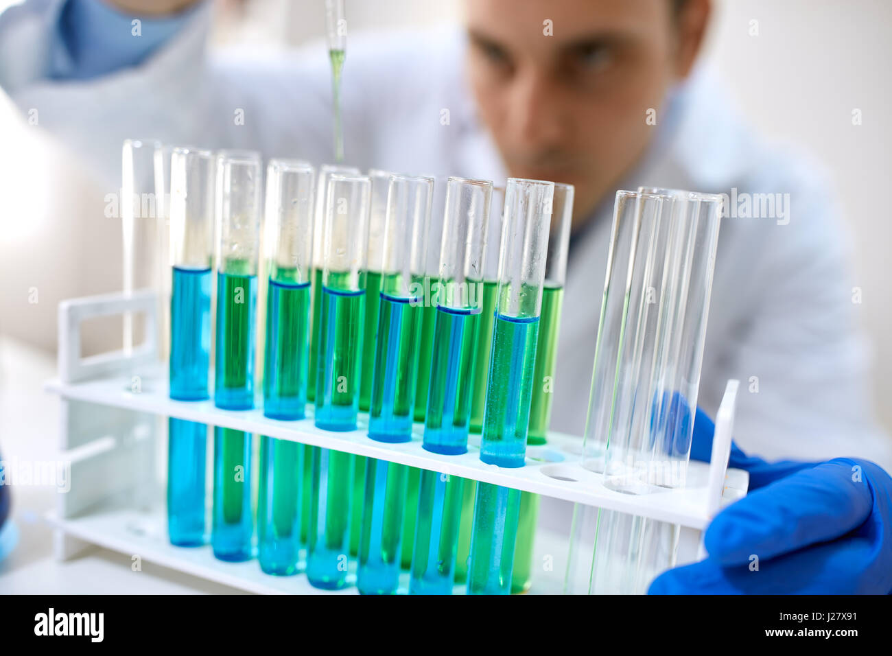 Laboratory test tubes for experiment in science research lab Stock Photo