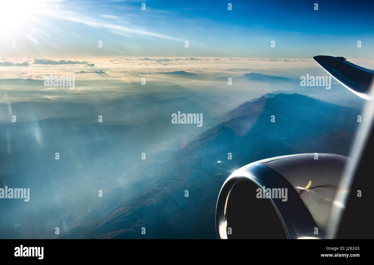 View through airplane hi-res stock photography and images - Alamy