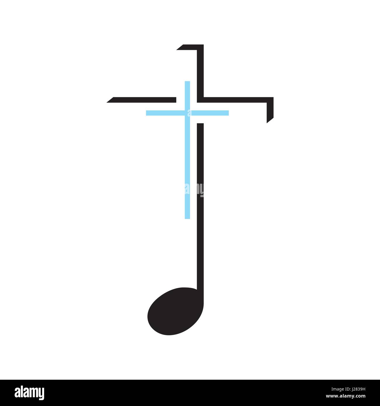 Church logo. Cross and musical note Stock Vector Image & Art Alamy