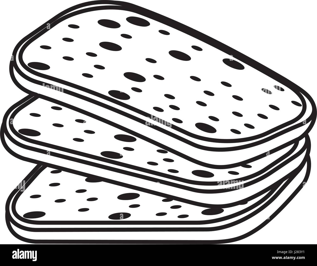 line delicious fresh bakery slice bread Stock Vector Image & Art - Alamy