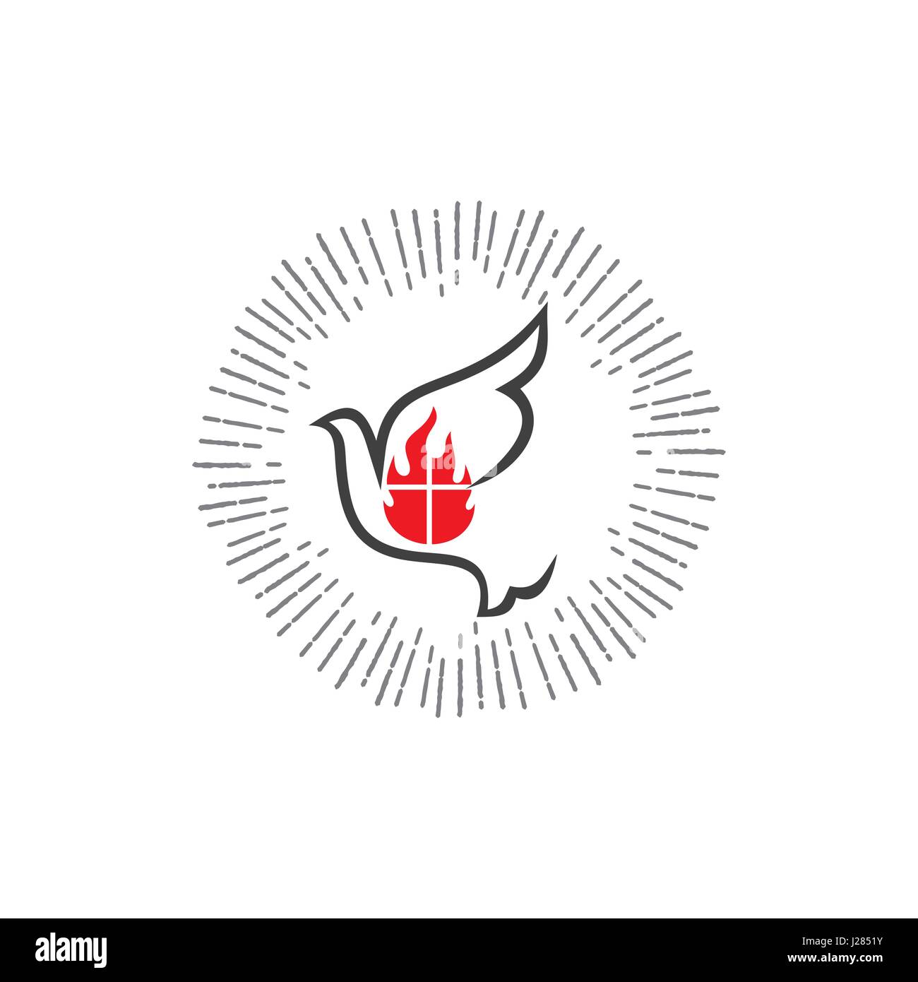 Church logo. Dove - a symbol of God's spirit Stock Vector