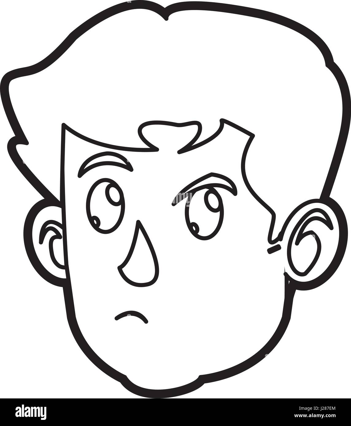 character face head boy kid outline Stock Vector Image & Art Alamy