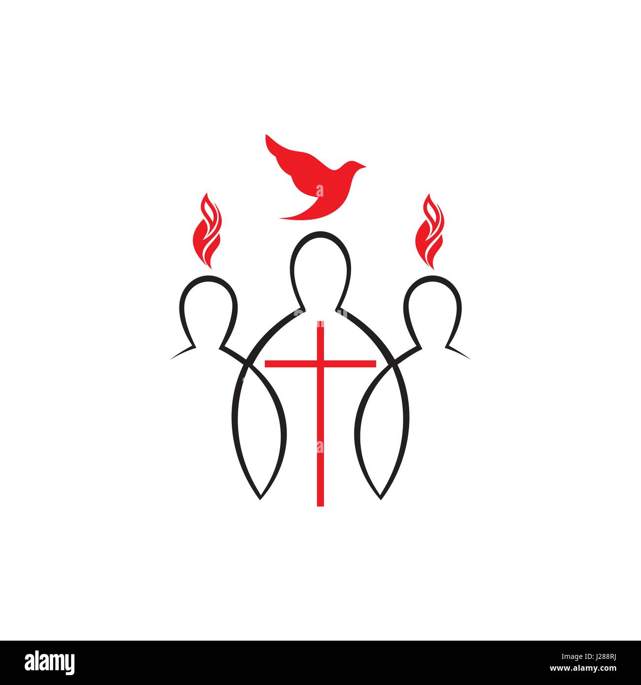 Church logo. Unity in Christ. The Descent of the Holy Spirit, Pentecost