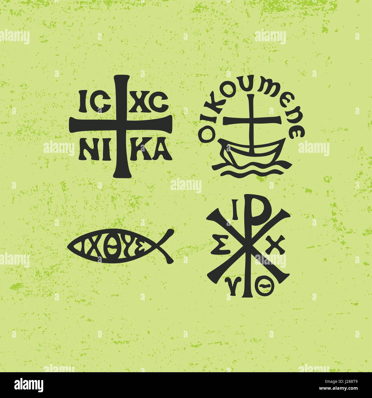 Ancient Christian Symbols Stock Vector Image & Art Alamy