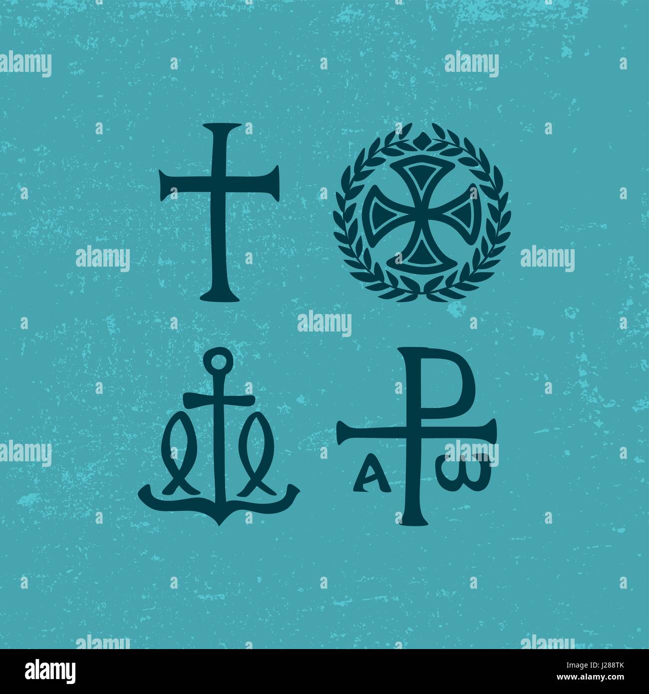 Ancient Christian Symbols Stock Vector Image & Art Alamy