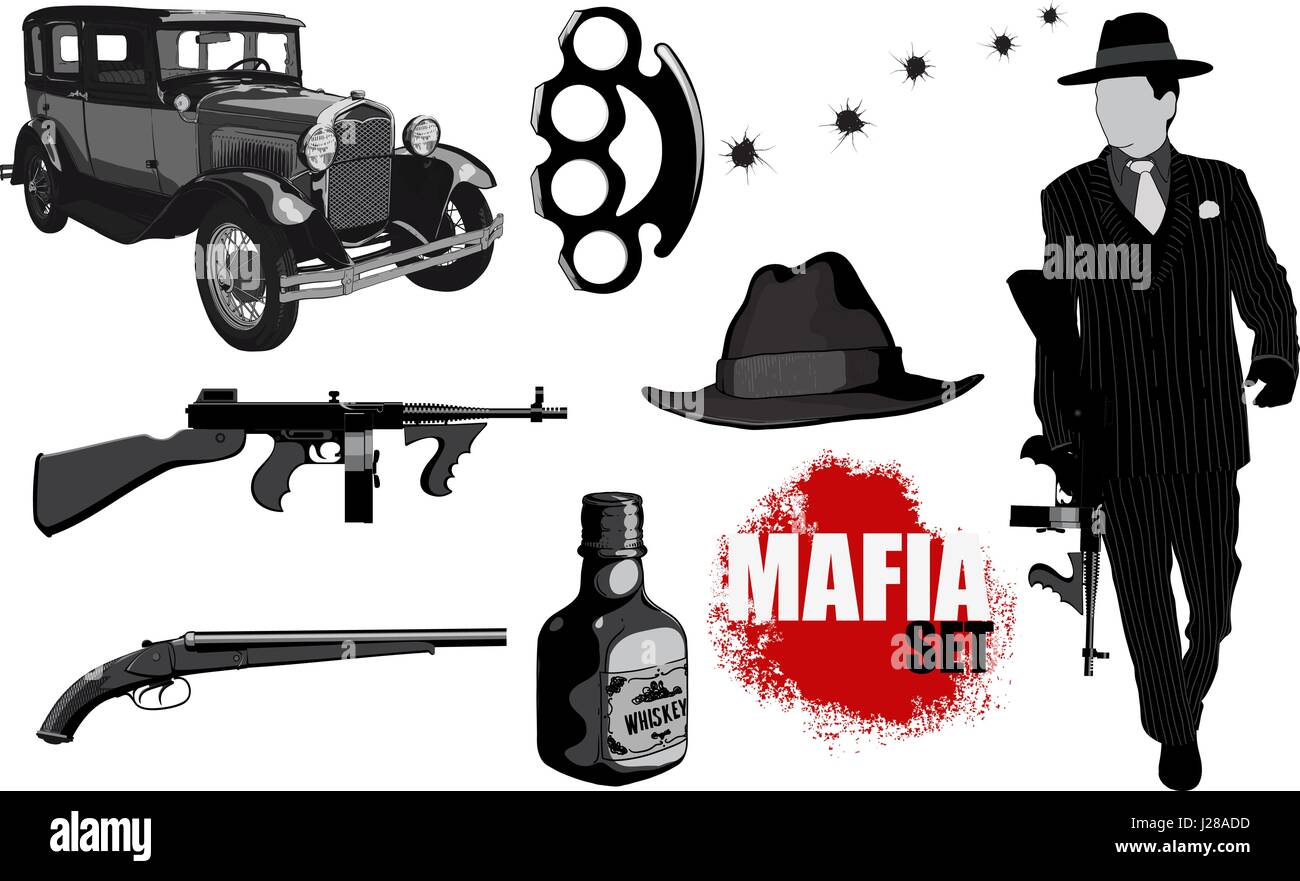 Small set of mobsters Stock Vector