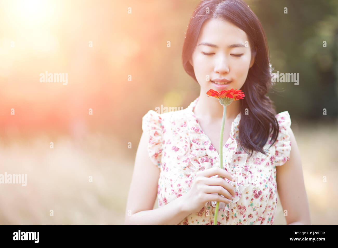 A portrait of a beautiful asian woman outdoor Stock Photo - Alamy