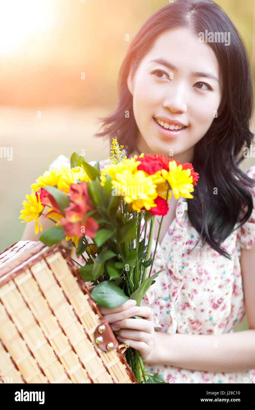 A portrait of a beautiful asian woman outdoor Stock Photo - Alamy