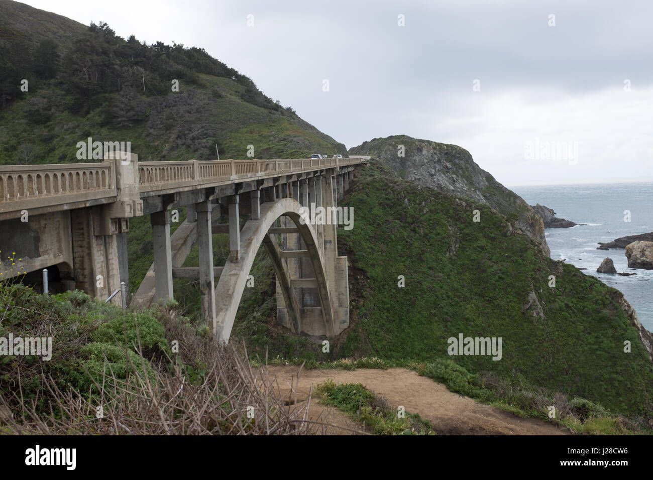 Coastal View, Pacific Coast Highway, Central Coast, California Stock Photo