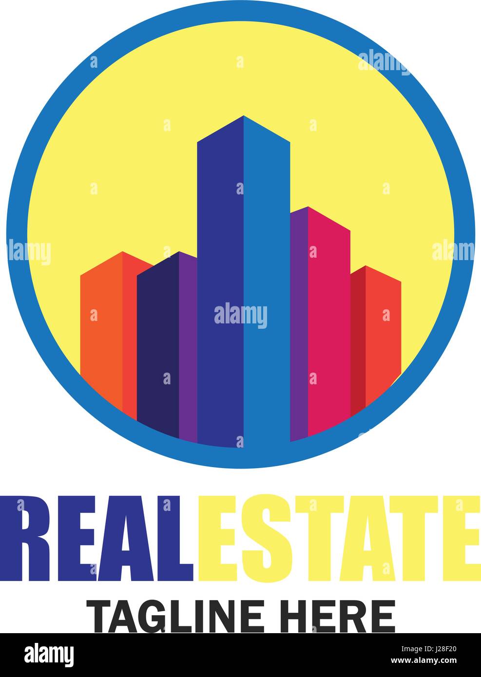 real estate logo with text space for your slogan / tagline, vector