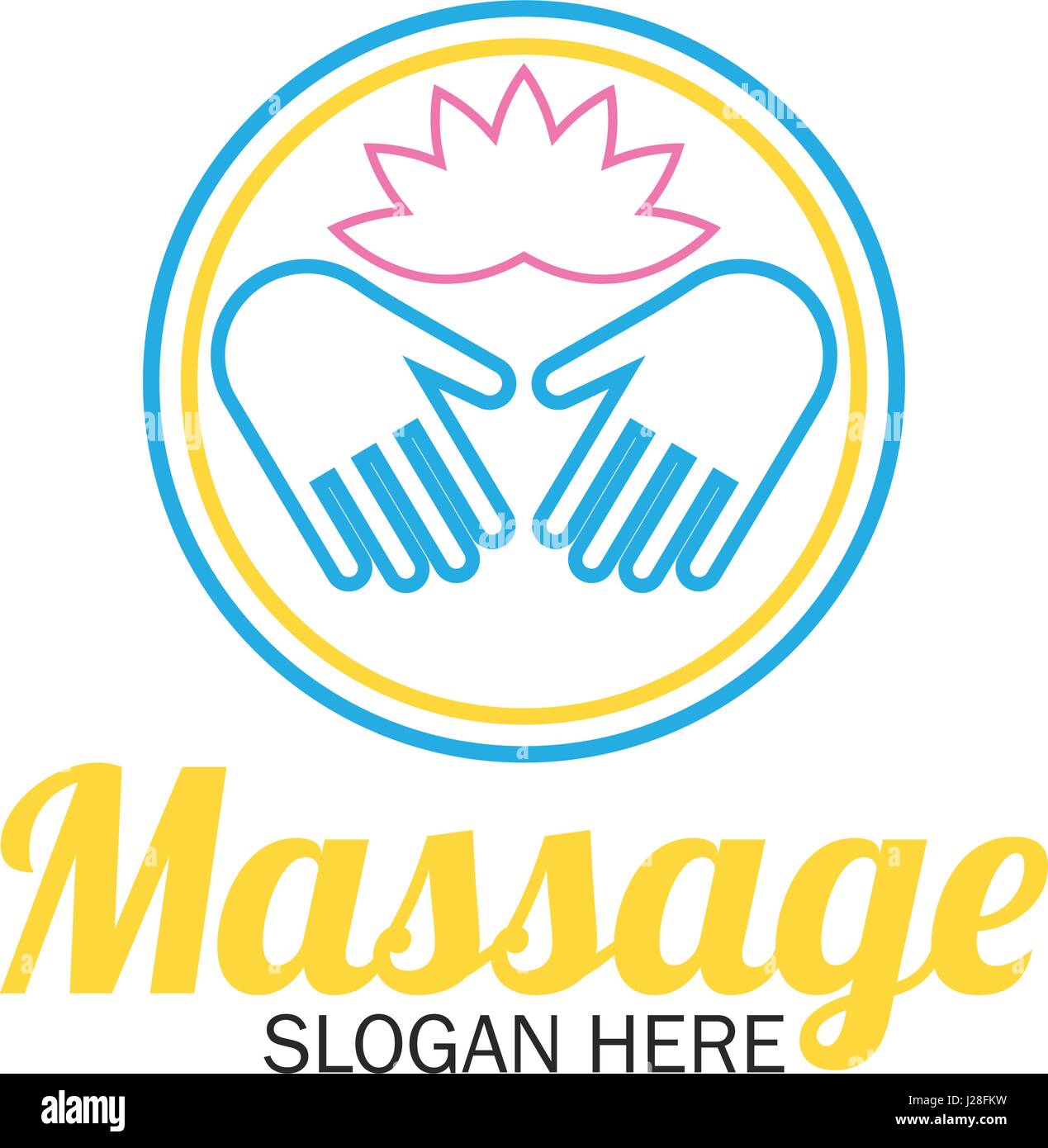 massage therapy logo with text space for your slogan / tagline, vector ...