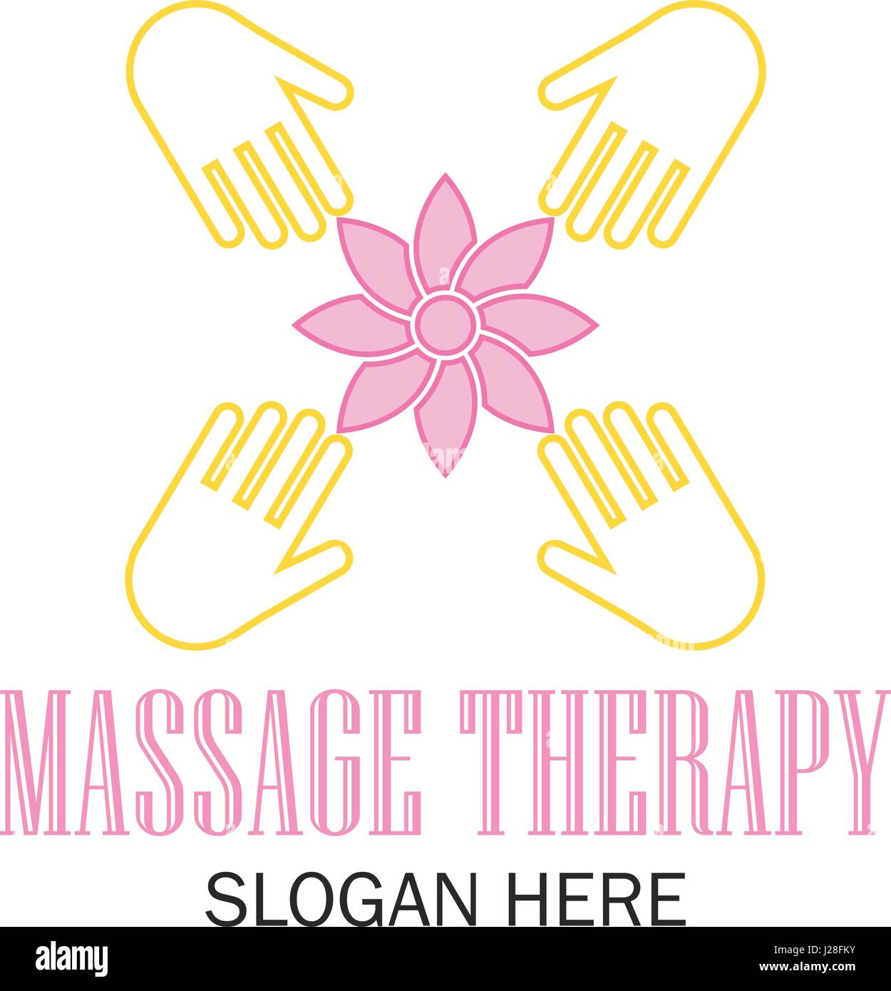 massage therapy logo with text space for your slogan / tagline, vector