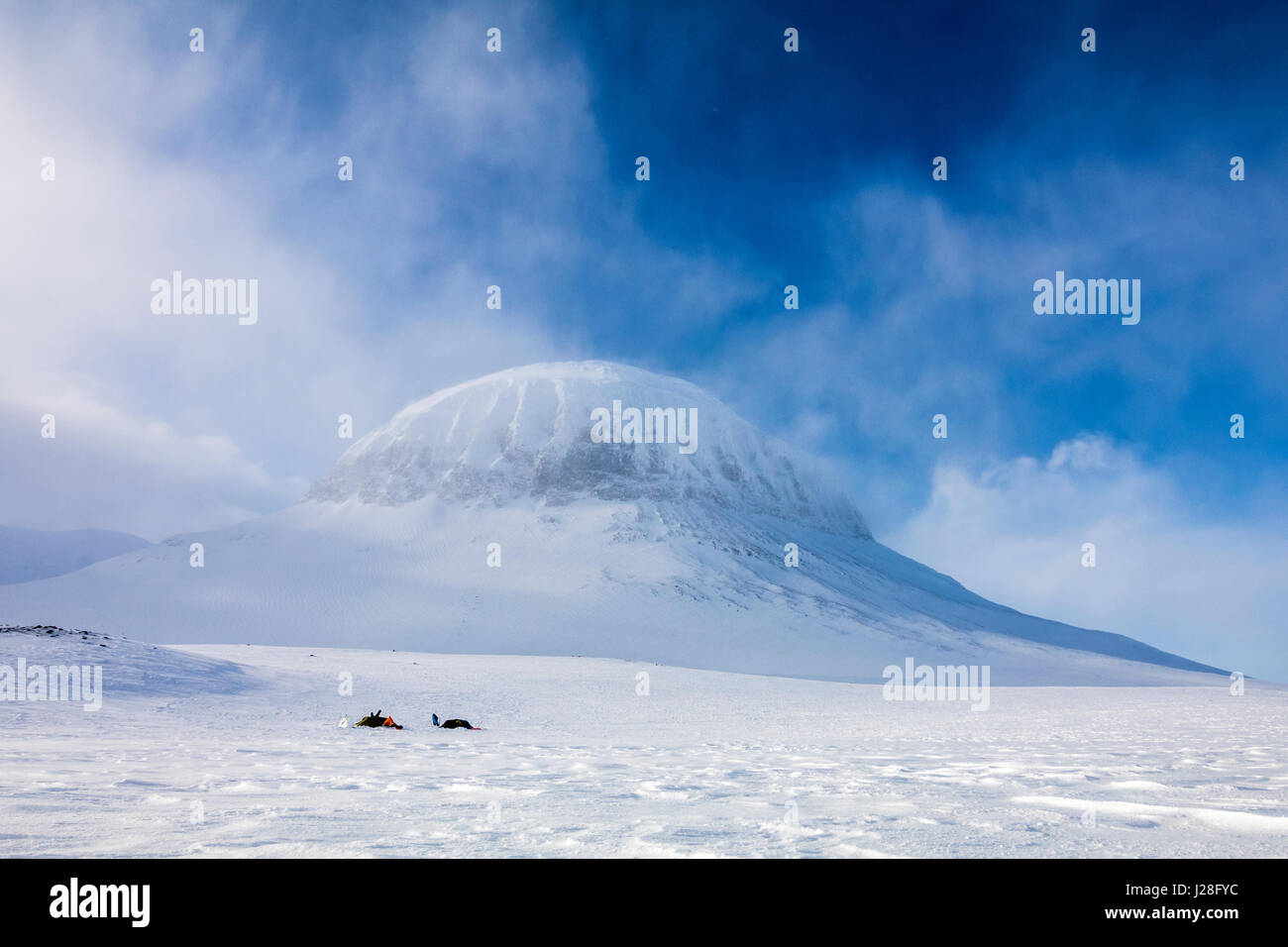 Camp in Sarek national park Stock Photo