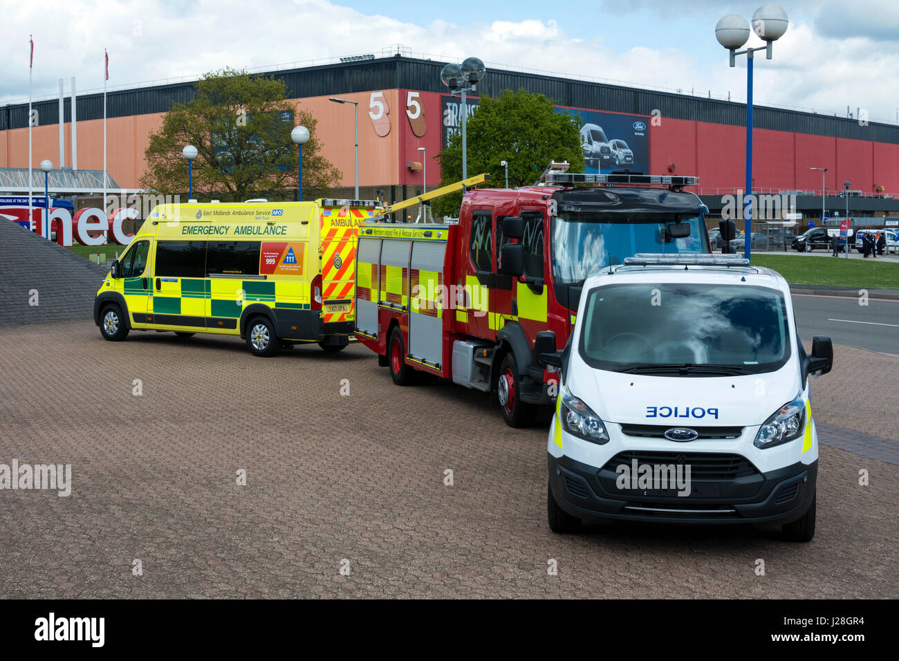 Emergency vehicles on display at the 2017 Commercial Vehicle Show, NEC, Birmingham, UK Stock Photo