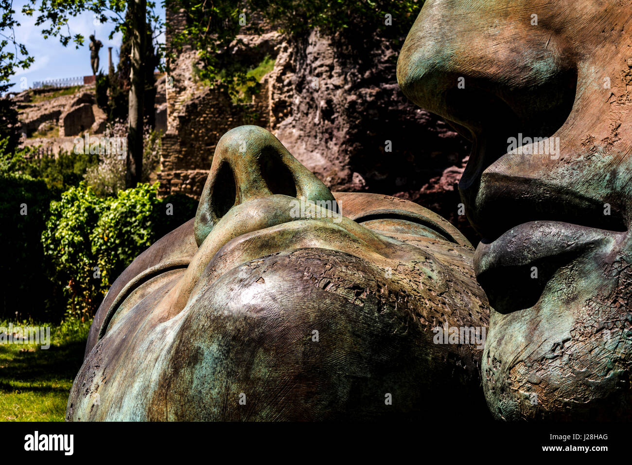 Mitoraj a Pompei, Napoli, Italia. Hermanos Stock Photo