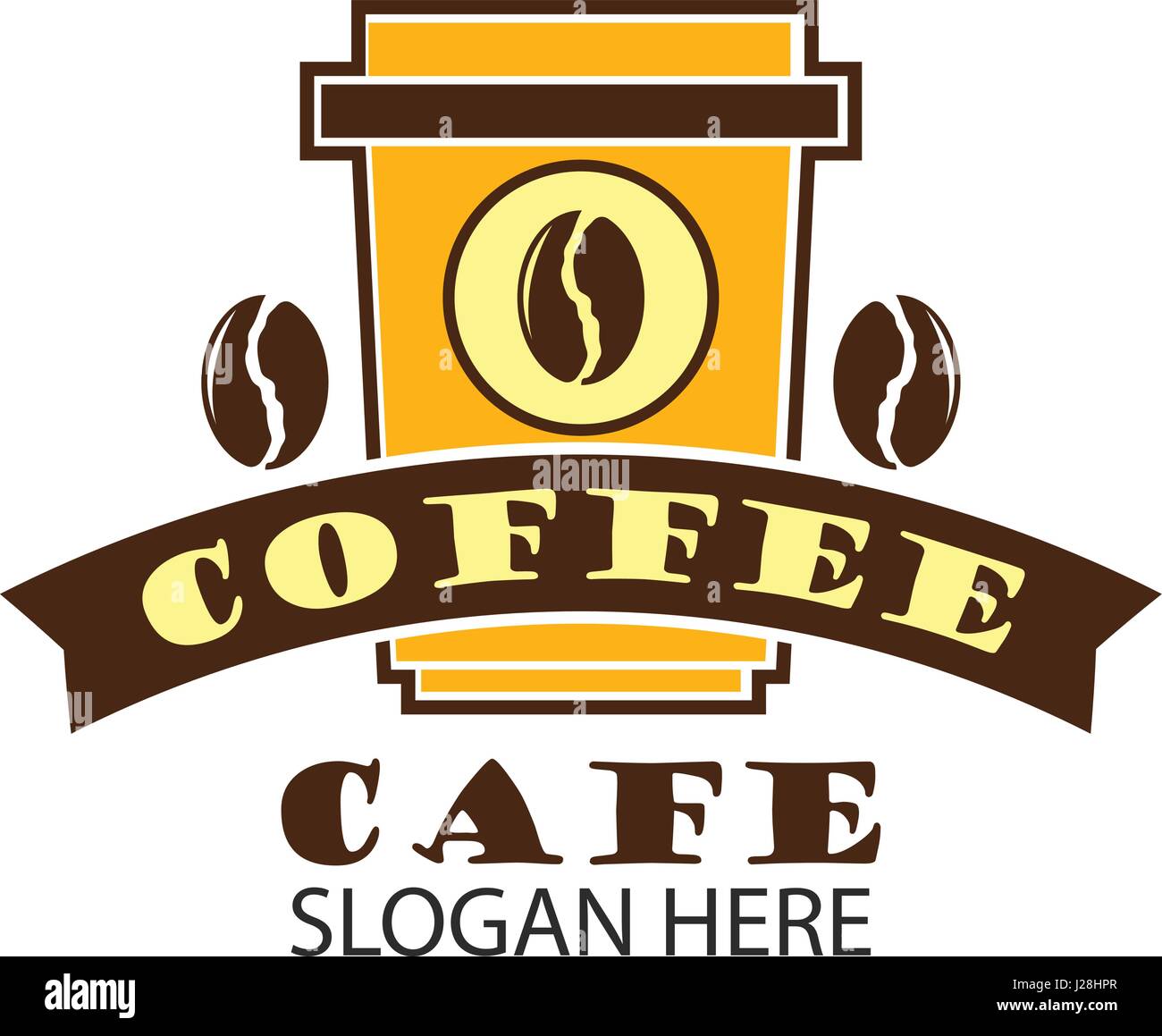 coffee shop logo, label, badge with text space for your slogan