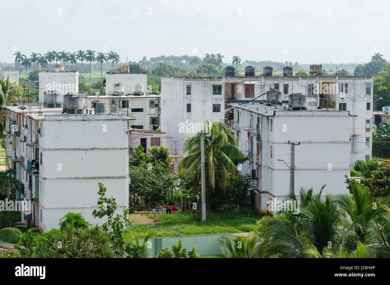 Cuba, Ciego de Ávila, Morón, houses in Moron Stock Photo