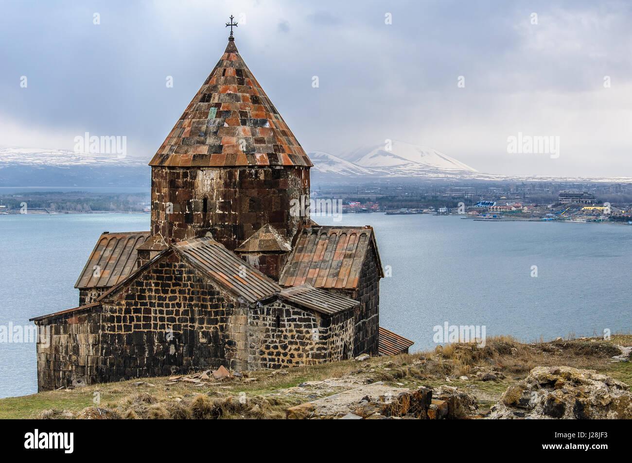 Armenia, province of Gegharkunik, Sevan, Sevanavankh monastery, it is situated at about 1900m above sea level on Lake Sevan Stock Photo