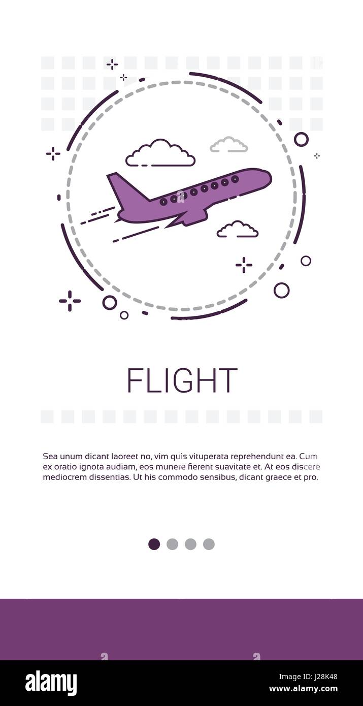 Fright Plane Tickets Online Booking Service Banner Stock Vector