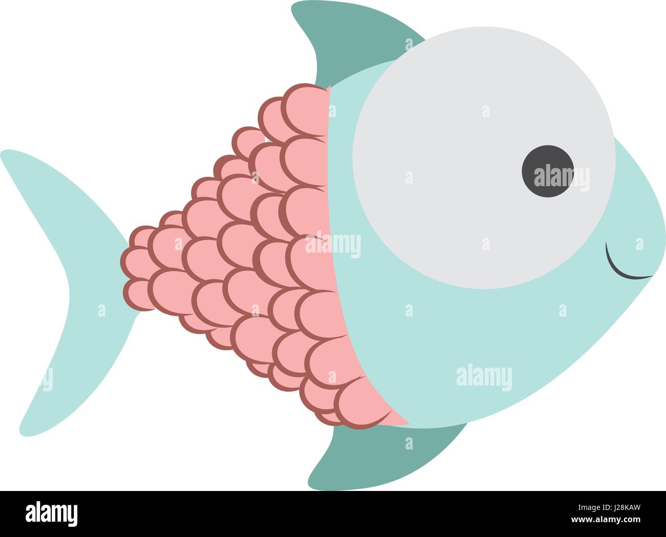 Download light colours silhouette of fish with big eye and scales Stock Vector Art & Illustration, Vector ...