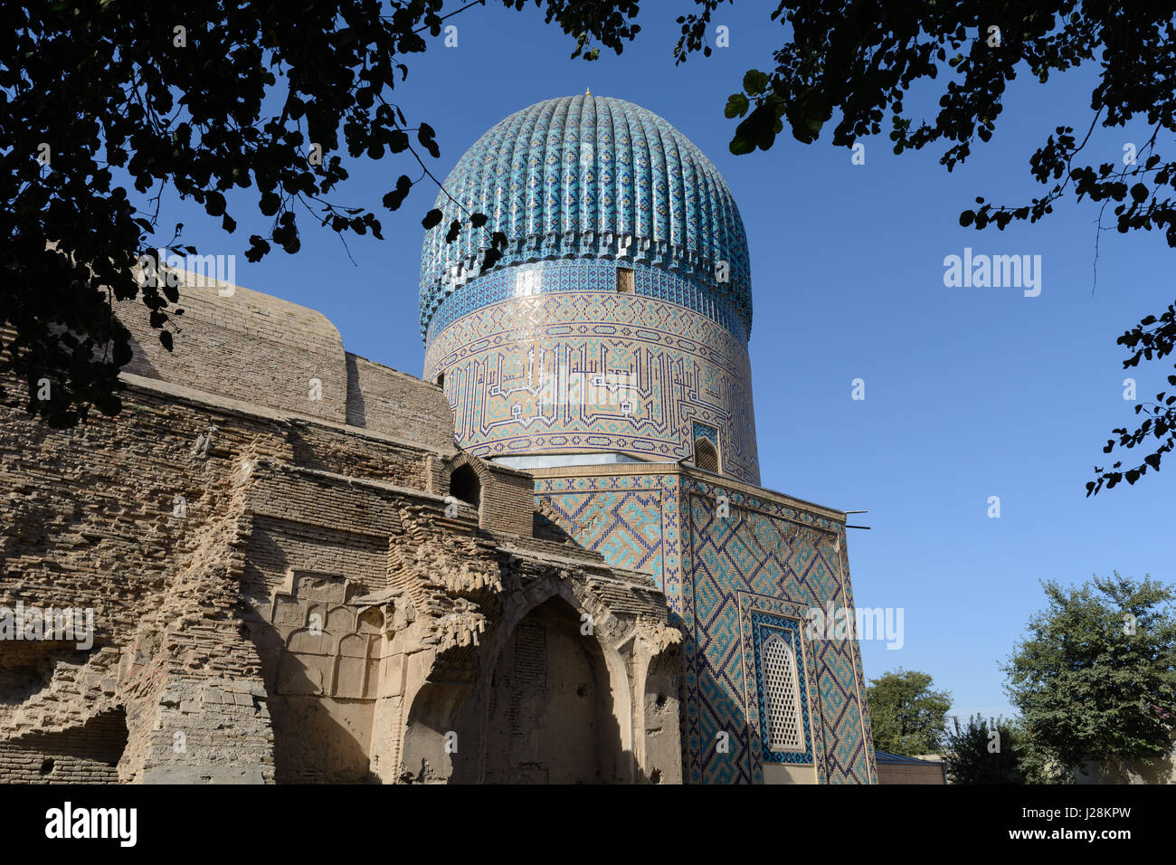 Uzbekistan, Samarkand province, Samarkand, The Gur Emir mausoleum in the Uzbek city of Samarkand is the tomb of Timur Lenk Stock Photo