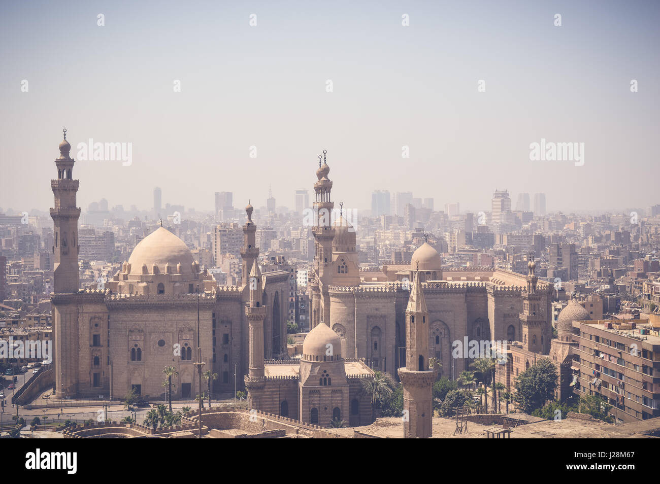 skyline of old buildings with view of mosque at cairo , egypt Stock ...
